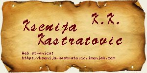Ksenija Kastratović vizit kartica